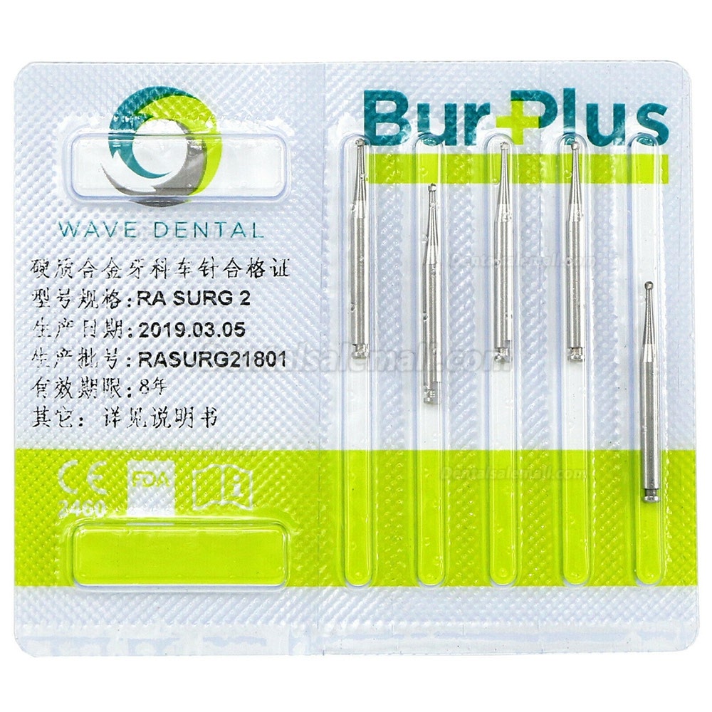 10 Boxes SBT WAVE Dental Low Speed Latch Round Bur Oral Surgery Carbide RA SURG 2 4 5 6 8